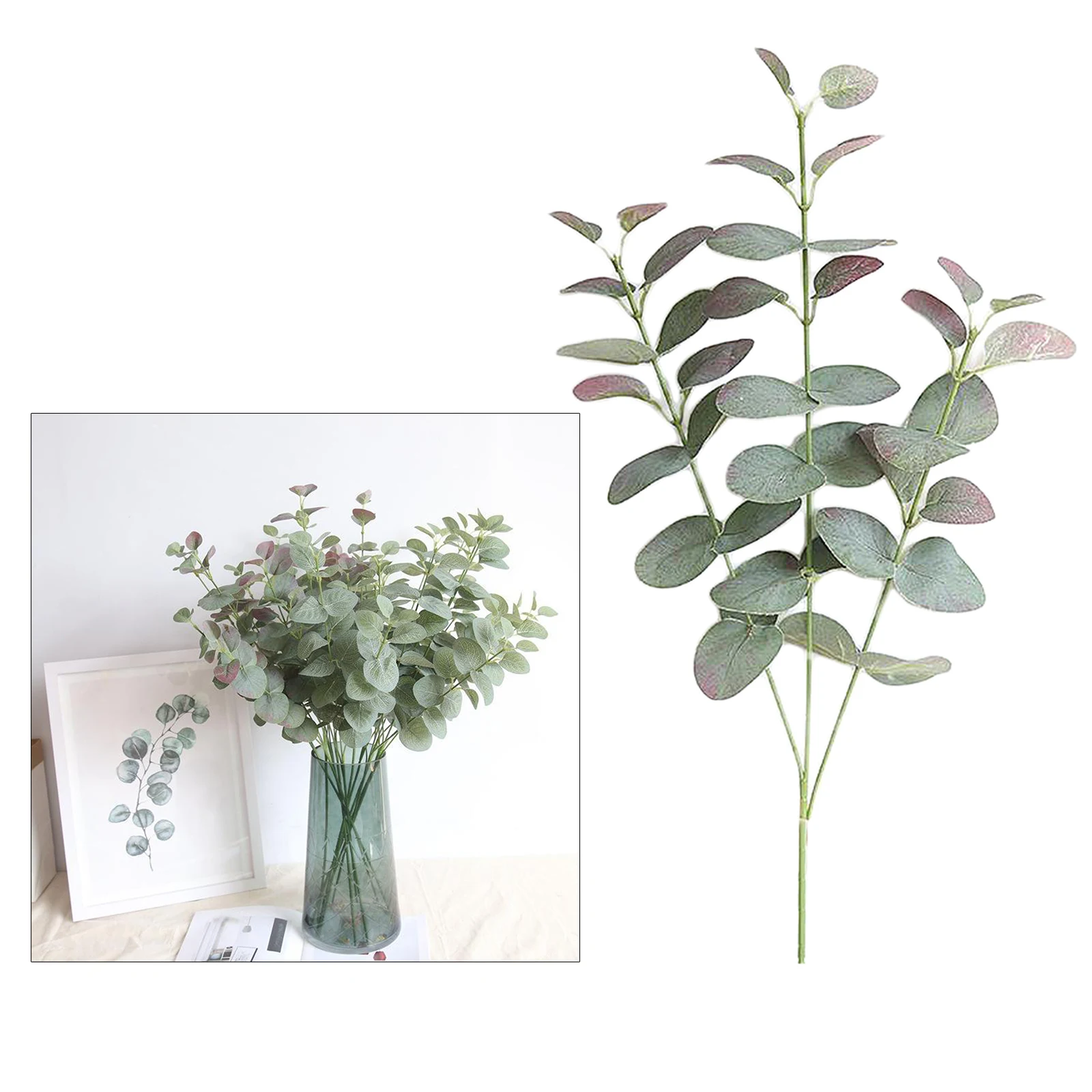 Artificial Eucalyptus Leaves Faux Dried Silver Dollar Eucalyptus Garland Green Leaf Branch Nordic Home Party Decoration