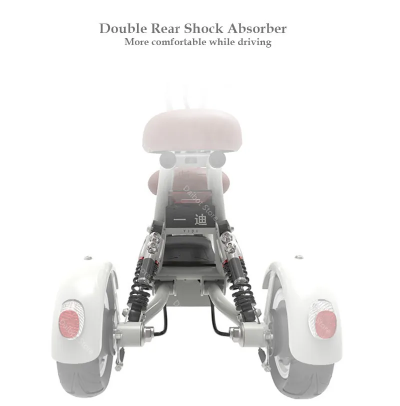 New Electric Tricycle 3 Wheel Electric Bicycle 10 Inch 400W 48V 60KM Portable Parent Child Electric Scooter (1)