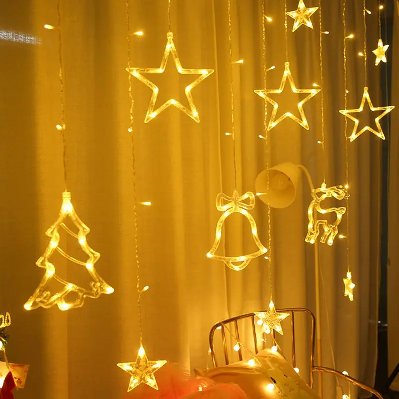 LED Christmas String Lights Garland Fairy Lights Star Lamp Outdoor Curtain Decor for Party Holiday Wedding New Year Decoration