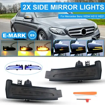 

1 pair Car Side Rearview Mirror LED Dynamic Water Turn Signal Light For Mercedes-Benz W204 W176 W246 S204 C204 C216 C218 W212