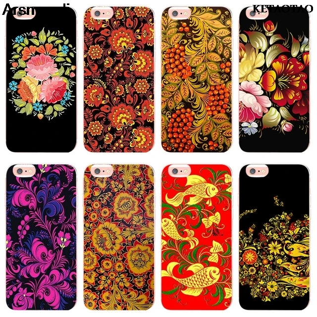 Чехол KETAOTAO Khokhloma с русским цветочным узором для телефонов iPhone 5 6S 7 8 PLUS XR XS Max