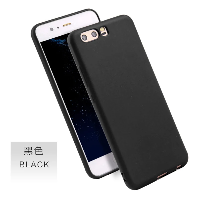 Чехол яркого цвета для huawei P8 P9 P10 Lite P Smart Nova 2 Plus чехол для huawei P20 Lite Nova 2i 3i чехол для mate 8 9 10 Pro - Цвет: Black