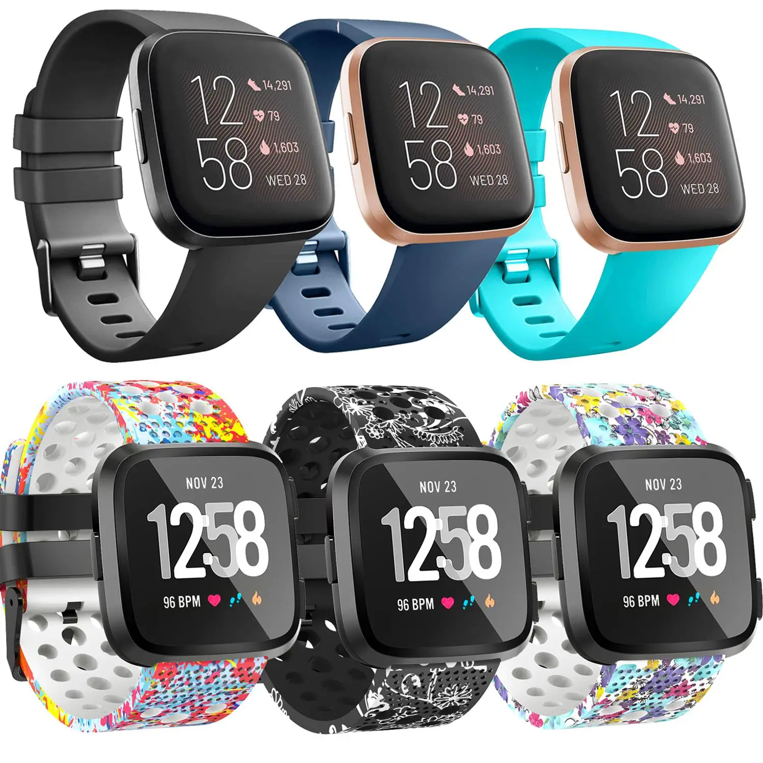 

Baaletc Replacement bracelet For Fitbit Versa 1/2 Bands Sporting Style Soft Silicone Material for Fitbit Versa Smartwatch