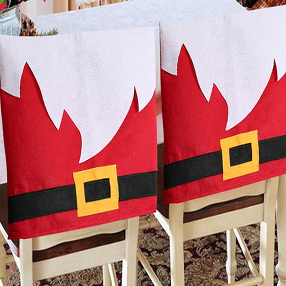 

New Christmas Chair Cover Dust Proof Christmas Santa Seat Covers Decor For Dining Room Chair