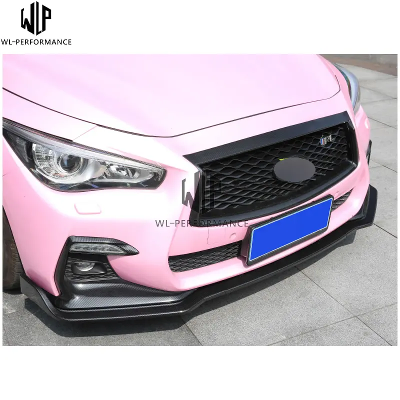 Q50 карбоновый передний бампер для губ автомобильный комплект для Infiniti Q50 нормальный стандартный бампер- для стайлинга автомобилей