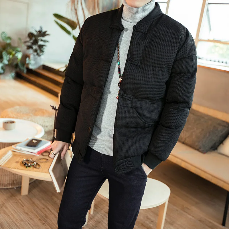 Winter Chinese-style Loose Casual Frog Chinese Costume Cotton-padded Clothes Korean-style Crew Neck Retro Thick Large Size