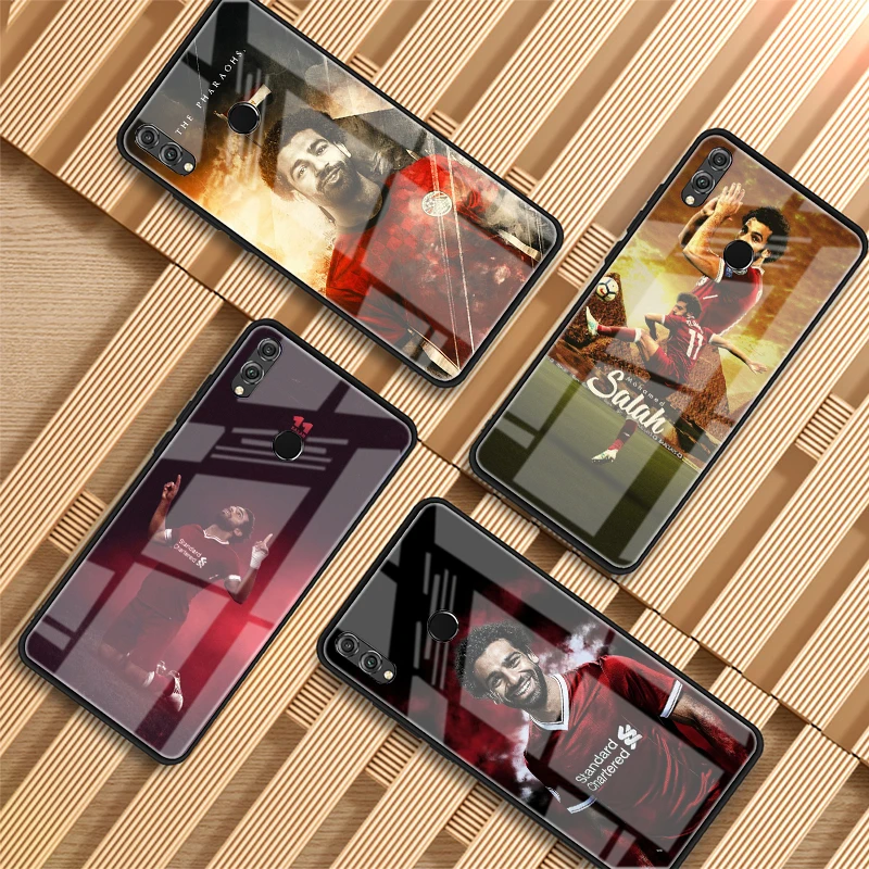

Egypt football player Mohamed Salah King 11 Hard Tempered Glass Phone Case For Huawei P20 P30 lite P20 P30 PRO Honor 10 MATE20