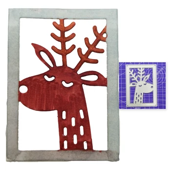 

Christmas Cute Deer Craft Metal Cutting Frame Templates Scrapbooking Embossing Paper Cards Photo Album Craft Stencils Dies