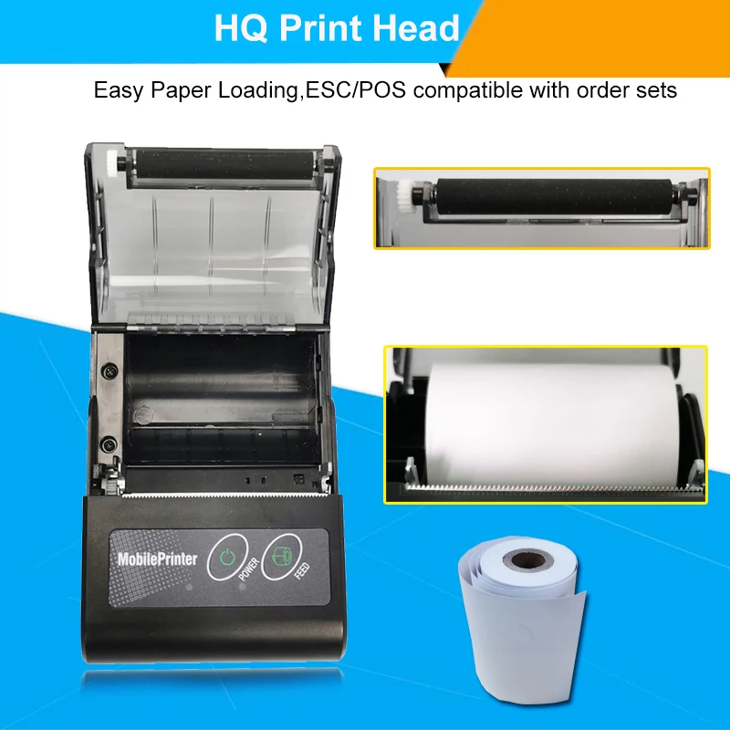 Pos bluetooth принтер мобильный мини портативный термопринтер чеков ручной pos для android