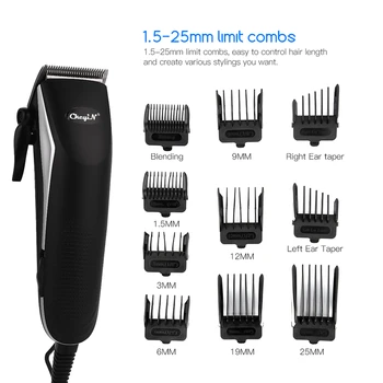 

Electric Haircut Rechargeable Electric Hair Clipper Trimmer Men Beard Trimmer Hair Cutting Machine 1.5mm -25mm Limit Combs