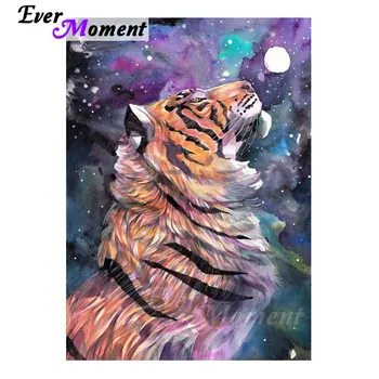 

Ever Moment Diamond Painting Kits Tiger Moon Handicraft Hobby DIY Full Square Resin Drills Home Mosaic Decoration Art Gift 4Y771