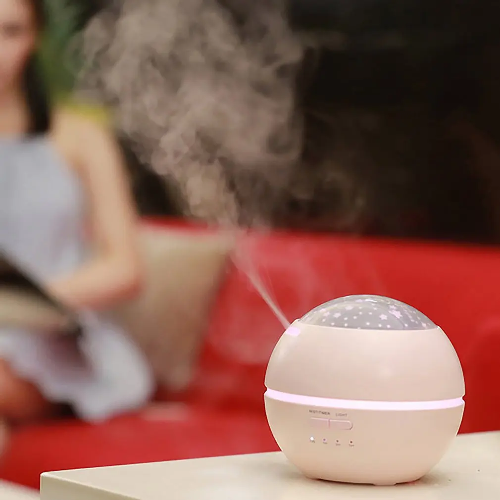 Light and Shadow Air Humidifier Aromatherapy Machine Oil Diffuser Color Changing Night Light Lamp Humidifier for Home