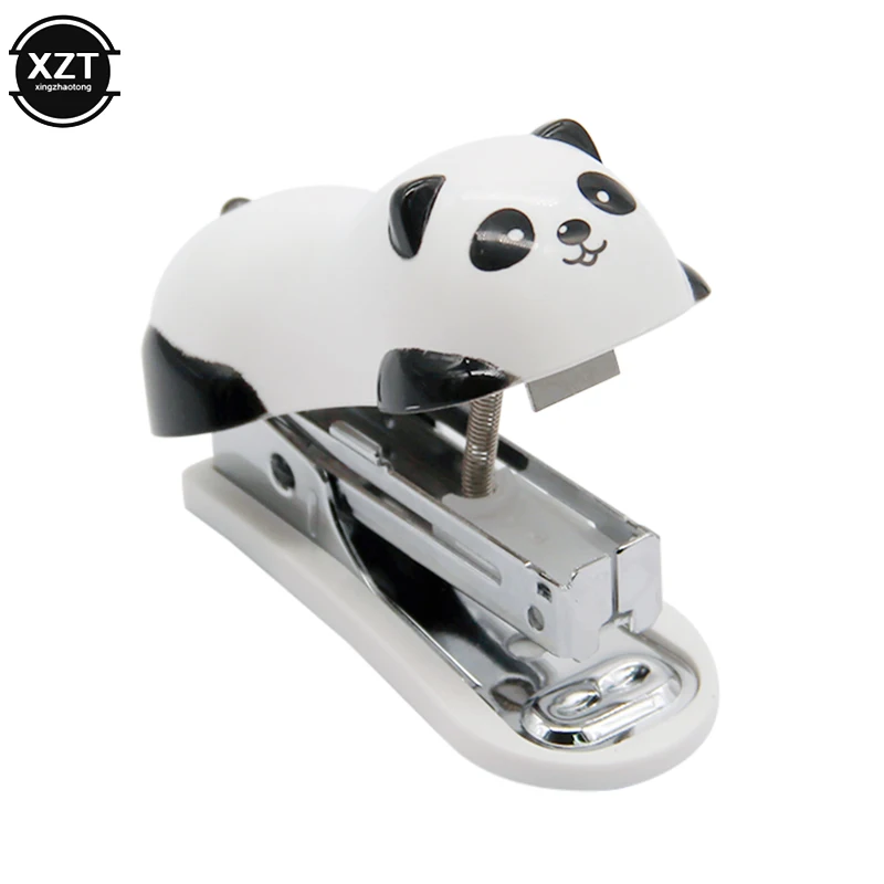 Mini Panda Stapler Set Cartoon Office School Supplies Staionery Paper Clip Binding Binder Book Sewer