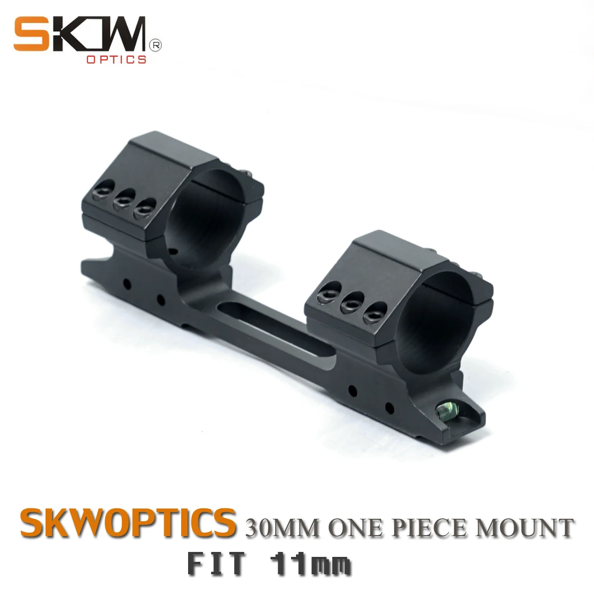 SKWoptics-Airgun Rings 1 Piece Mount for 11mm Dovetail Black Low 30mm Mount
