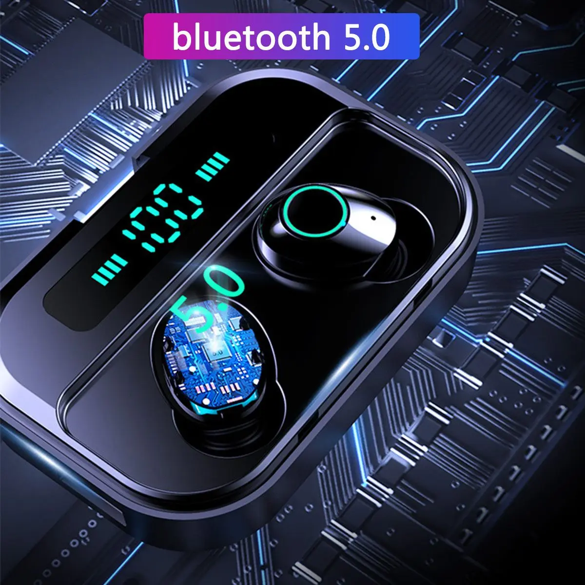TWS bluetooth 5,0 наушники светодиодный дисплей истинные беспроводные 8D стерео 2200 мАч водонепроницаемые спортивные наушники гарнитура с микрофоном для телефона