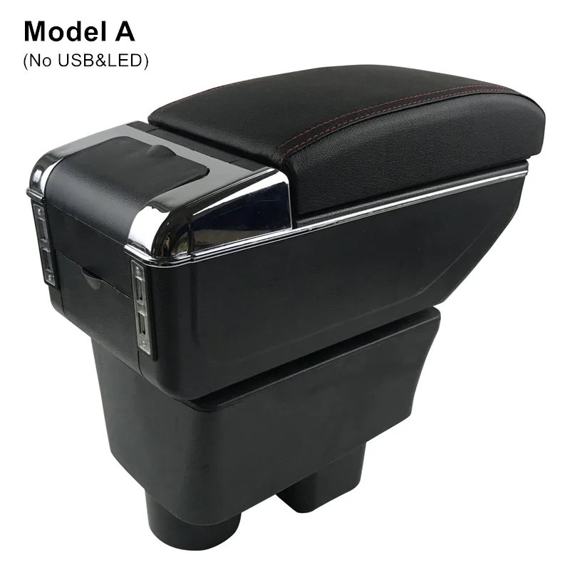Для Skoda Fabia 2008 2009 2010 2011 2012 2013 подлокотник 7 USB& светодиодный+ 2 слоя центральный магазин подлокотник содержимое коробки