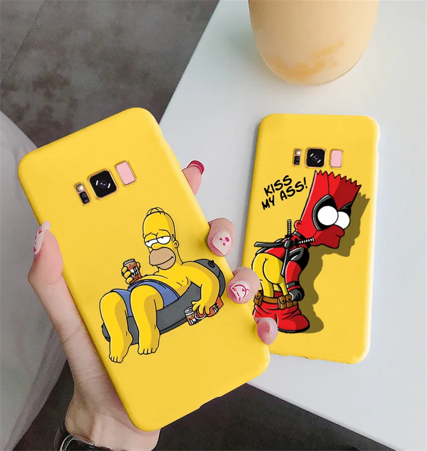 Забавный чехол для телефона Homer J. Simpson, Черный силиконовый чехол для Samsung Galaxy S8 s9 plus s10 plus note 9, Мягкая матовая задняя крышка с рисунком, сумка