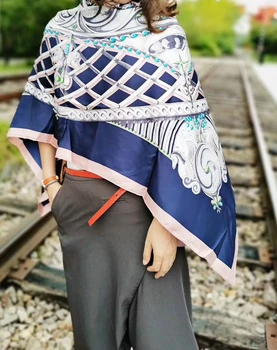 

Elegant Beautiful Premium 100% Silk Twill Scarf High Quality Noble Lady Shawl Coat Fashion Scarves Wrap