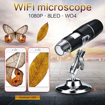 

Digital Microscope WIFI Inspection Professional Wi-Fi Microscope Electron Microscope USB 8 Led Lights 1000X Photos