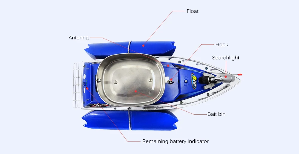 Flytec 2011- 3 RC Boat Intelligent Wireless Electric Fishing Bait Remote Control Boat Fish Ship Searchlight Toy Gifts For Kids