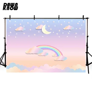 

DAWNKNOW Cartoon Rainbow Photography Background Backdrop Kids Photocall Shoot Children Photo Studio Props Customize lv2069