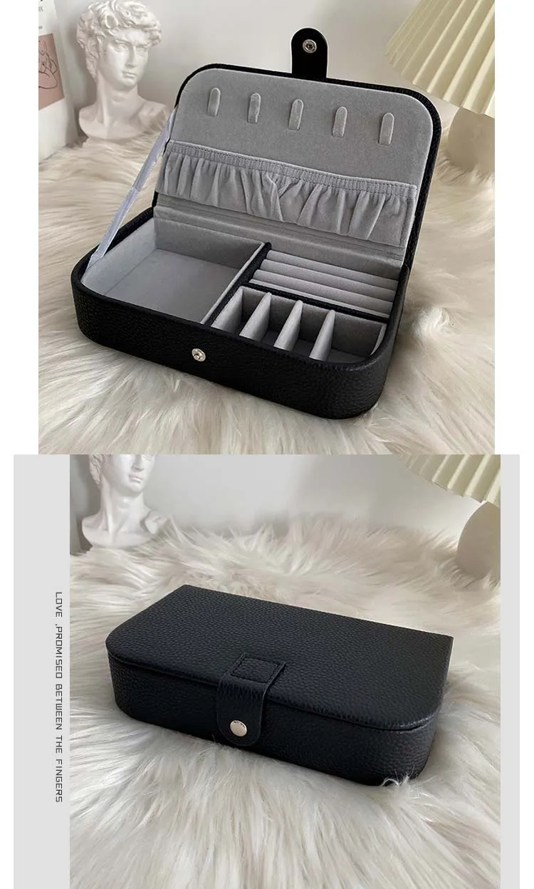 Travel Jewelry Organizer 💼 PU Leather Box – Portable Jewelry Storage Case for Earrings,... - SKU TJO01541 - UGI Packa...