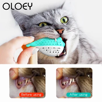 

1Pc Funny Pet Toy Creative Safety Silicone Fish Shape Cat Toothbrush Cat Teething Stick Toy With Catnip Pet Training Supplies