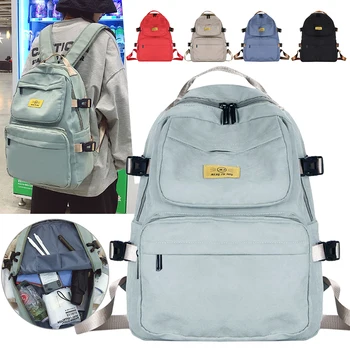 

Fashion women solid color backpack school bag for teenage girls large capacity shoulder bag mochilas female backpack