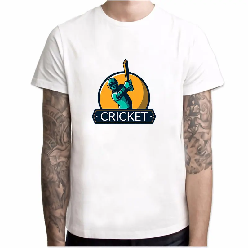 

MOUNTSHARP T Shirt Men Cricket Championship Logo Print Harajuku Short Sleeve Sweatshirt Clothes O-Neck Cotton Streetwear Jacket