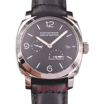 

44mm parnis black watch male luminous sandwich dial ST2530 automatic mechanical watch calendar display