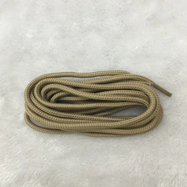 Khaki 1 пара круглых шнурков для ботинок Прочные шнурки из полиэстера классические шнурки для ботинок шнурки для кроссовок 21 цвет 70 90 120 150 см - Цвет: Khaki