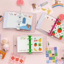 Mini carnet à 3 trous à feuilles mobiles, organisateur de Journal intime, reliure à anneaux, notes, fournitures scolaires, Kawaii