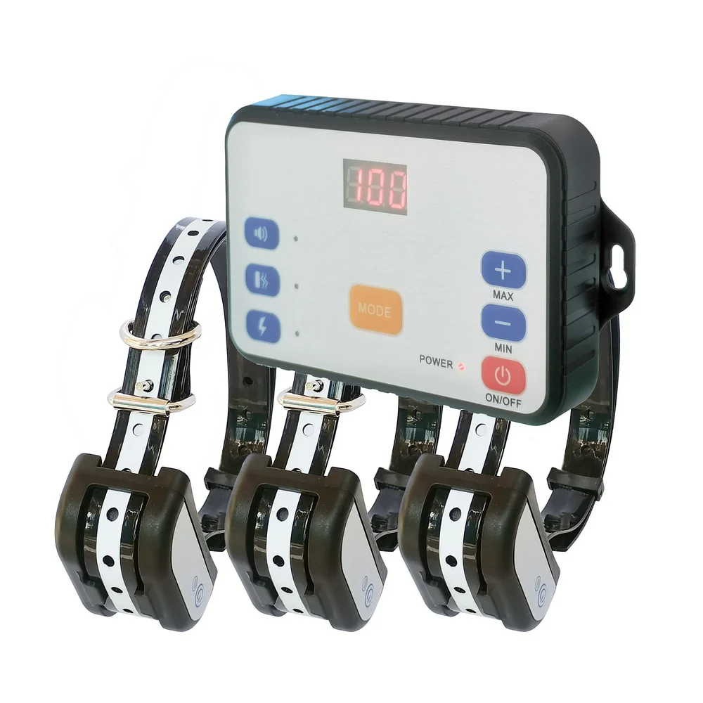 Dog Fence Wireless Training Collar 2 in 1 System Electric Wireless Fence Remote Reflective Stripe Adjustable Range dog fence training collar