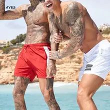 Летние мужские пляжные красные шорты Брендовые повседневные базовые шорты мужские модные мужские шорты с полосками и буквами мужские пляжные шорты