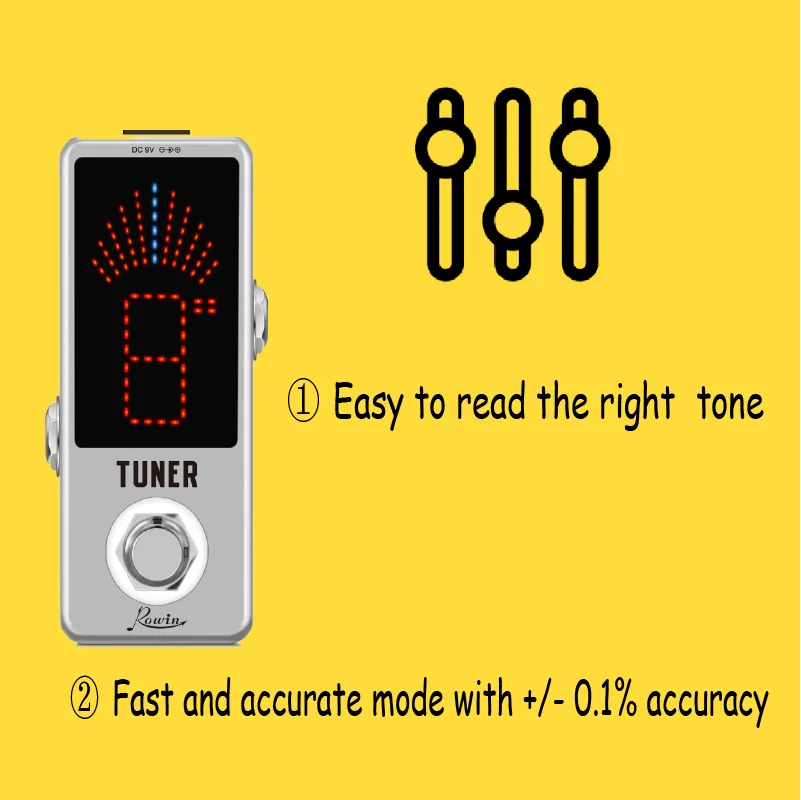 Rowin LT-910 Guitar Tuner Pedal High Precision Guitar Chromatic Tuner Pedals For Electric Guitars