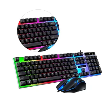 

1 Set Comfortable RGB Gaming Wired Backlit Keyboard USB Keyboard