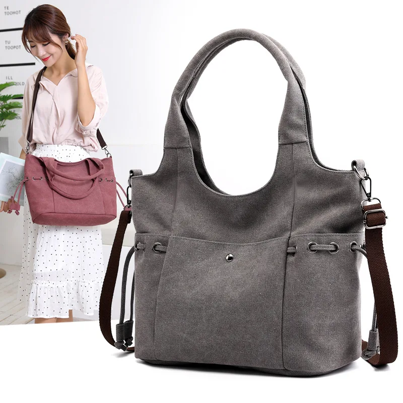 

Lightweight Versatile Canvas Bag Large Capacity Women's Single-shoulder Bag Fashion Travel Diaper Bag Casual Shoulder Handbag