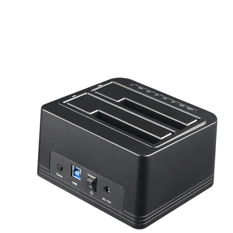 Hdd Enclosure SSD Case 2-Bay SATA Hdd Docking Station 3.5/ 2.5 USB3.0 Dual bay Docking Station hdd clone Duplicator function ssd hard drive enclosure HDD Box Enclosures