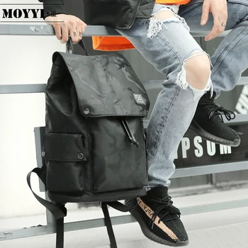 

MOYYI Male Nylon Backpacks USB Charge Computer Backpacks High Capacity Waterproof Travel Bags Men School Rucksacks Mochila