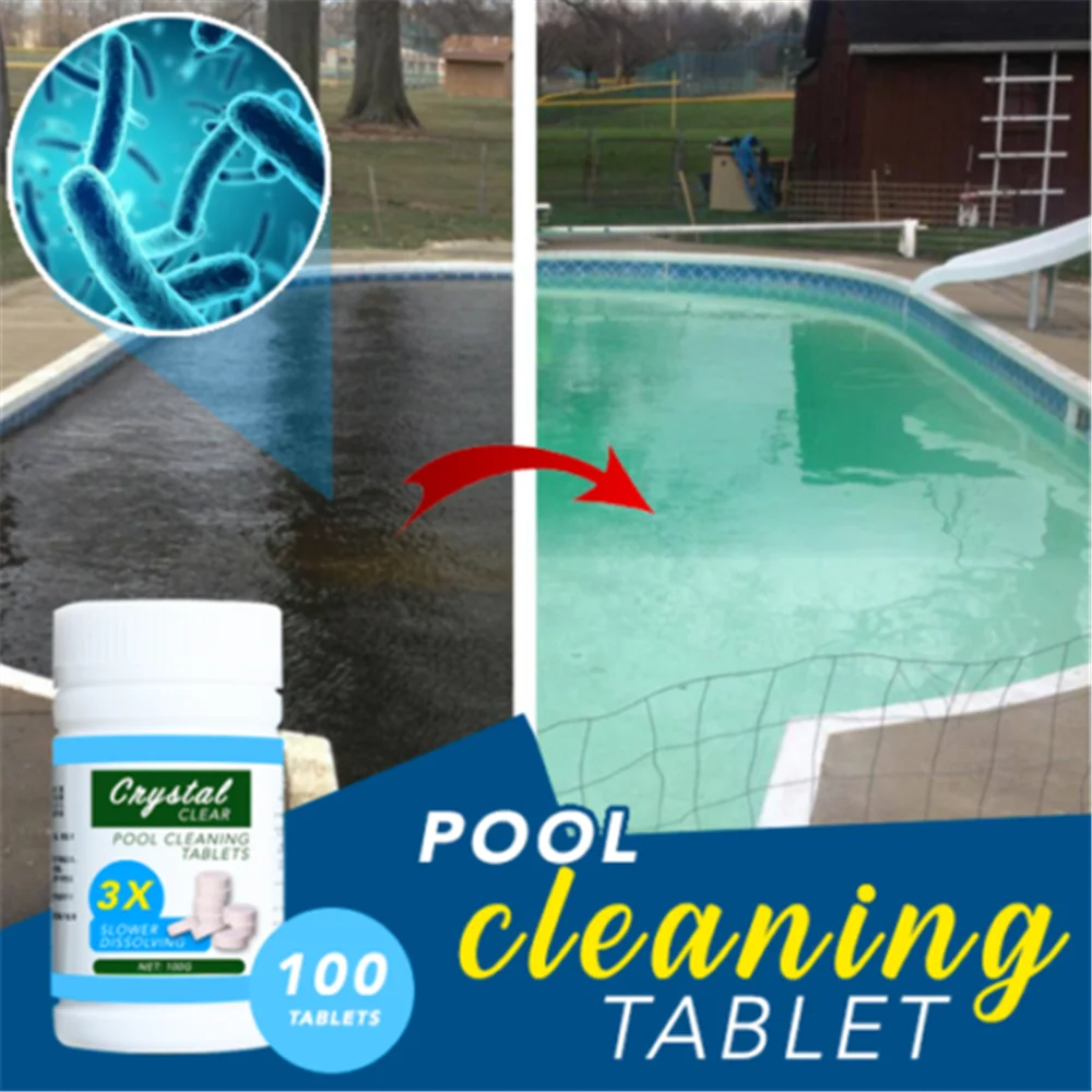 

100 Tablets/Bottle Attention Effect Multifunctional Household Sterilization Bubble Tablet Home Cleaning Pool Cleaner Toilet Pool