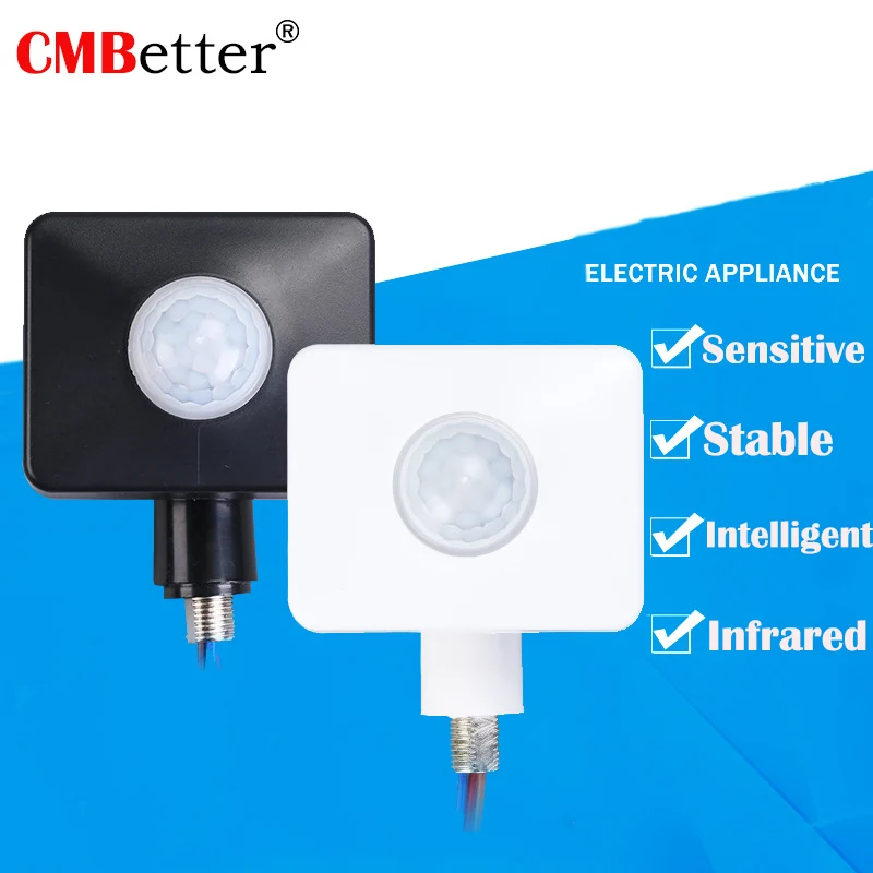 Высокое качество DC12V AC220V инфракрасный датчик движения из pir детектора Регулировка режима переключатель Rotate160 градусов открытый светодиодный настенный светильник