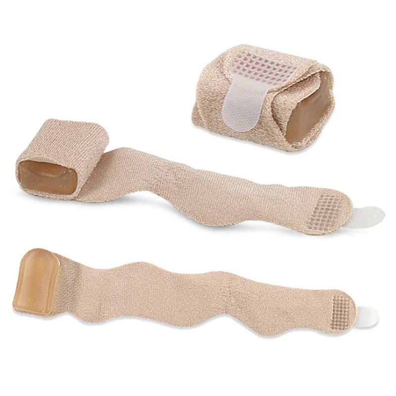 Nylon Latex Toe Finger Straightener Hammer Toe Hallux Valgus Corrector Bandage Toe Separator Splint Wrap Foot Care Tool