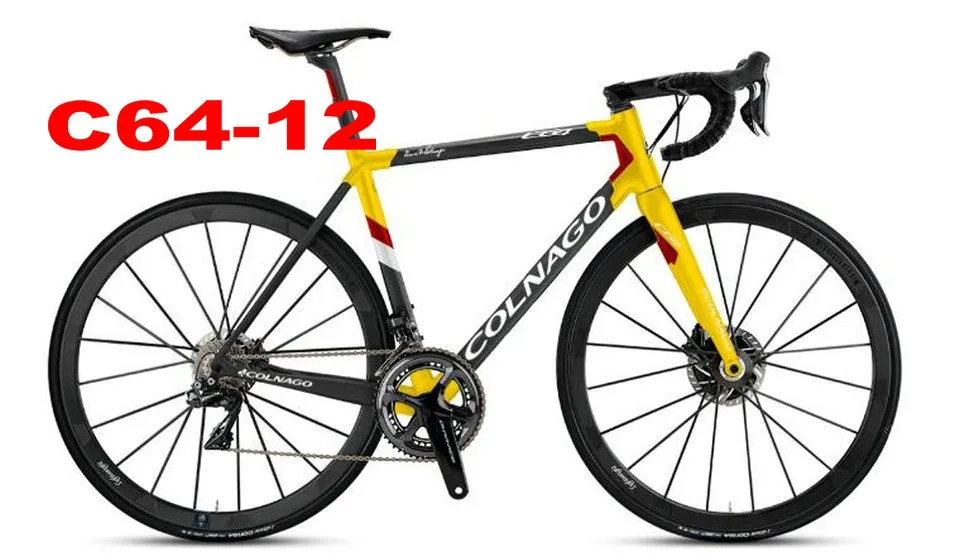 C64-12 Глянцевая рама Colnago C64 PJWW из углеродного волокна для шоссейного велосипеда, белая рама для велосипеда C64 - Цвет: C64-12