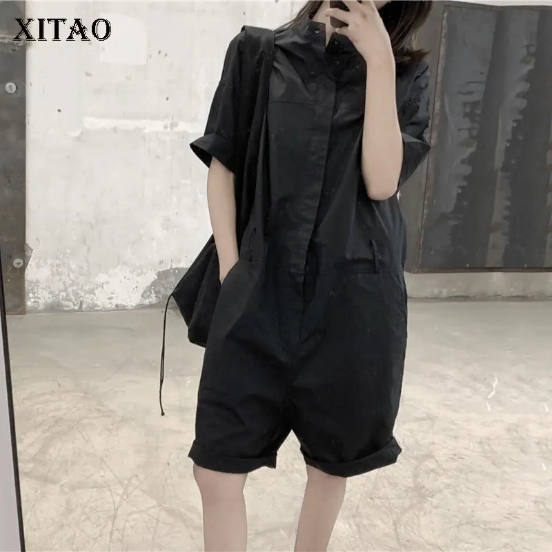 XITAO Dark Style Siamese Overalls Fashion Trend Jumpsuits Wild Loose Plus Size Women Clothes 2020 Summer Thin Section DMY4512 XITAO Dark Style Siamese Overalls Fashion Trend Jumpsuits Wild Loose Plus Size Women Clothes 2020 Summer Thin Section DMY4512