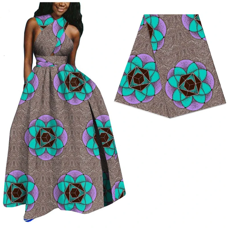 Большой цветочный принт африканская голландская настоящая восковая Ткань DIY швейный материал 6 ярдов дизайн из Анкары и Нигерии настоящая восковая ткань 332