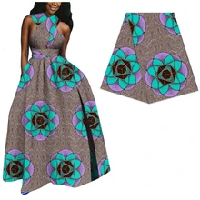 Большой цветочный принт африканская голландская настоящая восковая Ткань DIY швейный материал 6 ярдов дизайн из Анкары и Нигерии настоящая восковая ткань 332