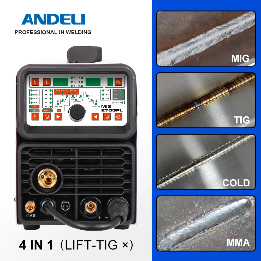 Andeli Mig/tig Pulse/mma/cold Welding Multifunctional Welder Stainless