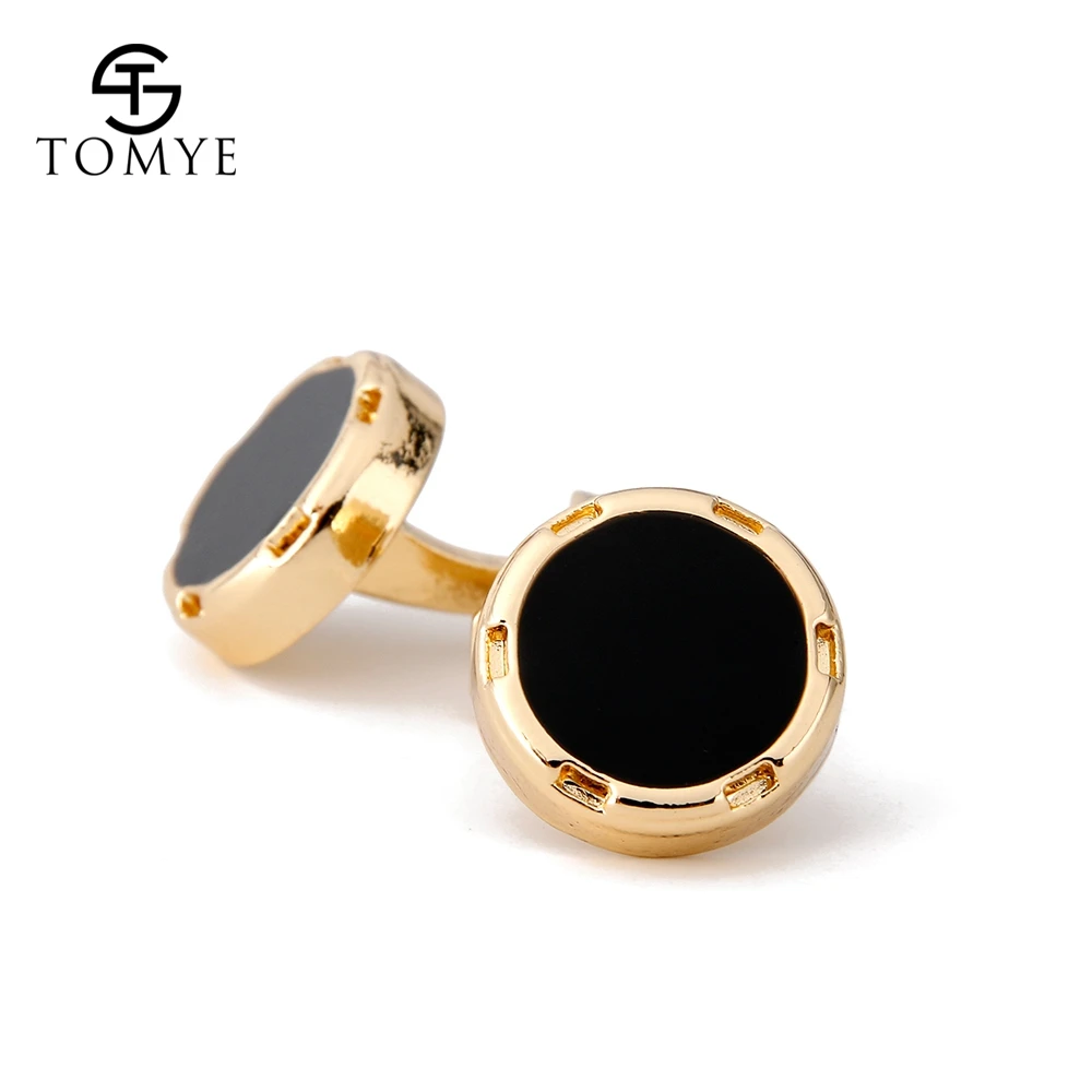 XK19S080Gold TOMYE костюм рубашка Золотой Черный Эмаль Свадебные Роскошные запонки для мужчин XK19S064 - Окраска металла: XK19S080Gold