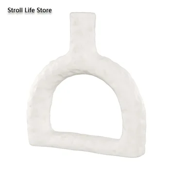 

INS White Ceramic Vase Candle Holders Dried Flower Hipster Living Room Table Wedding Centerpieces Nordic Home Decor Gift FC593