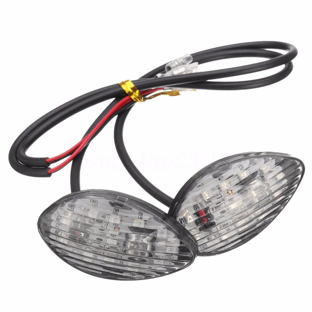 2PCS 12V Moto Front Turn Signal Indicator Light Blinker Amber 12LED 2 wires For Honda CBR 600RR 03-11 CBR 600F4I